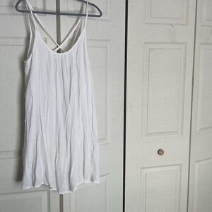 (Roxy) White Cross-Strap Mini Dress with Slip size L